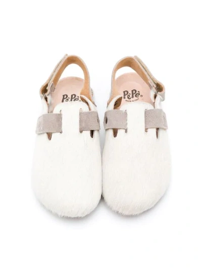 Shop Pèpè Textured Slingback Loafers In White