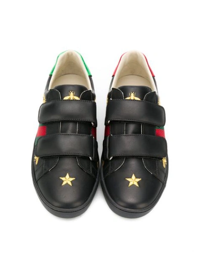 Shop Gucci Bees Embroidery Sneakers In Black