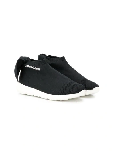 Shop Joshua Sanders Bow Sock Sneakers In Black
