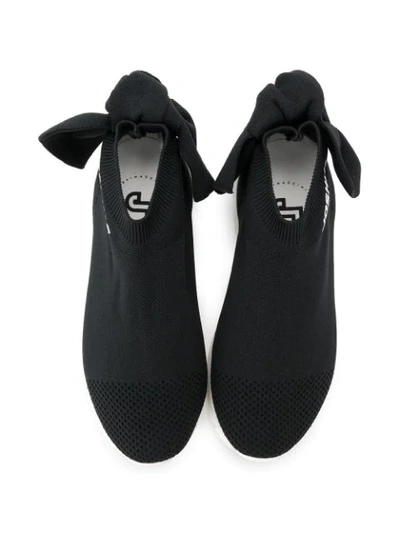 Shop Joshua Sanders Bow Sock Sneakers In Black