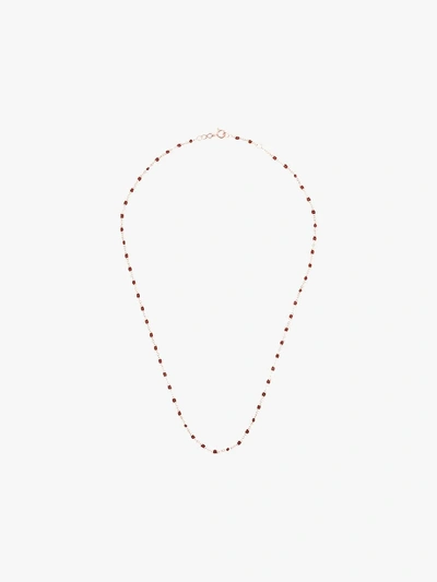 Shop Gigi Clozeau 18k Rose Gold 42 Cm Beaded Necklace In 41 Burgundy