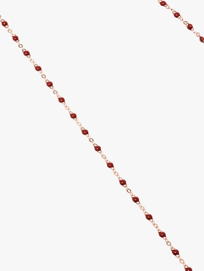 Gigi Clozeau 18k Rose Gold Red Beaded Necklace In 41 Burgundy