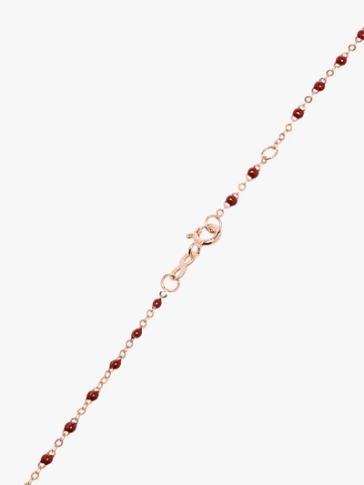 Gigi Clozeau 18k Rose Gold Red Beaded Necklace In 41 Burgundy