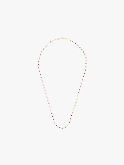 Shop Gigi Clozeau 18k Yellow Gold Beaded Necklace In 31 Red