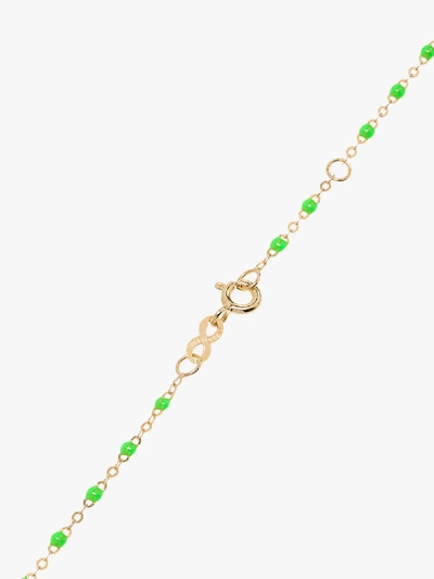 Shop Gigi Clozeau 18k Yellow Gold And Green Beaded Necklace In 36 Green