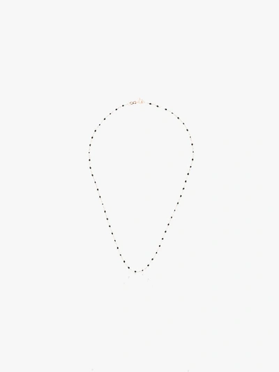 Shop Gigi Clozeau 18k Rose Gold And Black Beaded Necklace In Pink