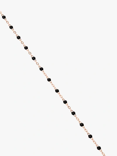 Shop Gigi Clozeau 18k Rose Gold And Black Beaded Necklace In Pink