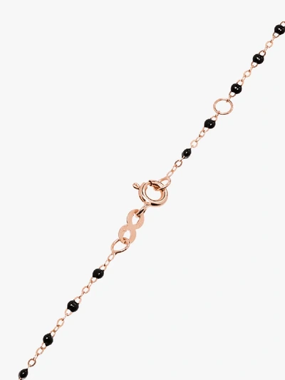 Shop Gigi Clozeau 18k Rose Gold And Black Beaded Necklace In Pink