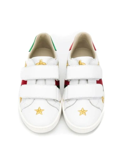 Shop Gucci Bees Embroidery Sneakers In White