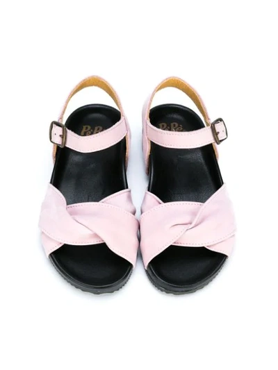 Shop Pèpè Knot Strap Buckled Sandals In Pink
