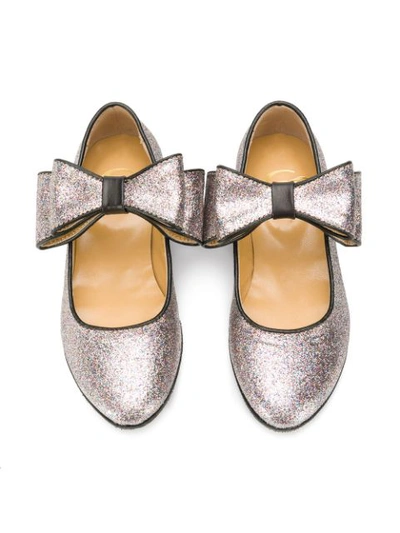 Shop Gallucci Bow Ballerinas In Metallic