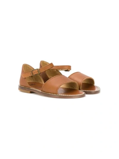 Shop Pèpè Open Toe Sandals In Brown
