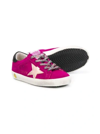 Shop Golden Goose Superstar Sneakers In Purple