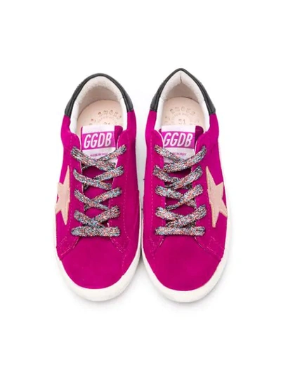 Shop Golden Goose Superstar Sneakers In Purple