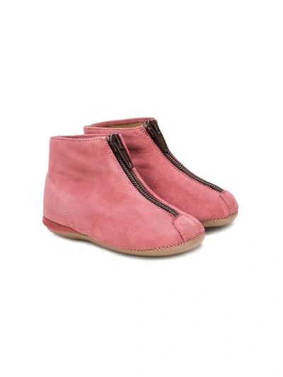 Shop Pèpè Zip Front Ankle Boots In Pink
