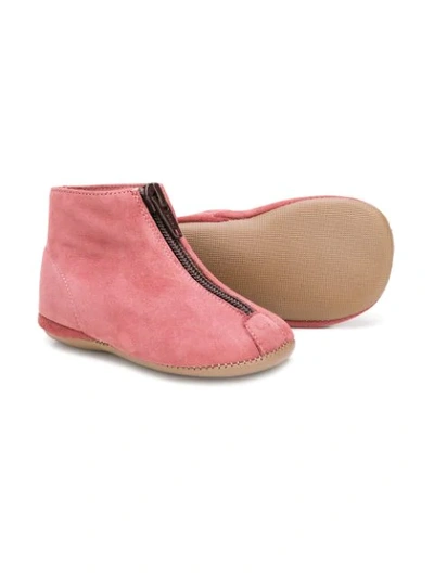 Shop Pèpè Zip Front Ankle Boots In Pink
