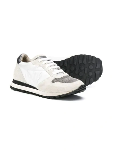 Shop Brunello Cucinelli Contrast Low-top Sneakers In Neutrals