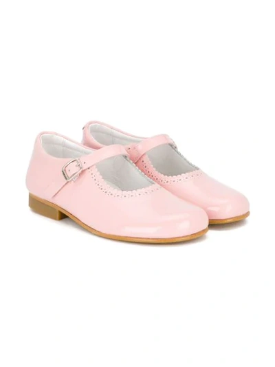 Shop Andanines Shoes Scalloped Detail Ballerinas In Pink