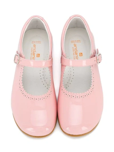 Shop Andanines Shoes Scalloped Detail Ballerinas In Pink