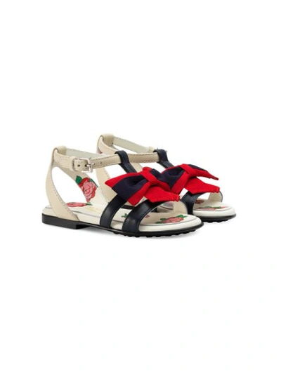 Shop Gucci Sandal With Web Bow In White