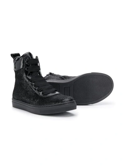 Shop Andrea Montelpare Laminated High-top Sneakers In Black