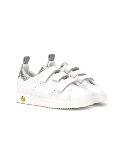 Shop Golden Goose Touch Strap Trainers In White