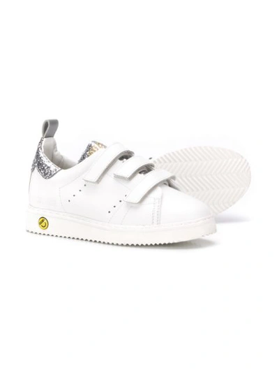 Shop Golden Goose Touch Strap Trainers In White