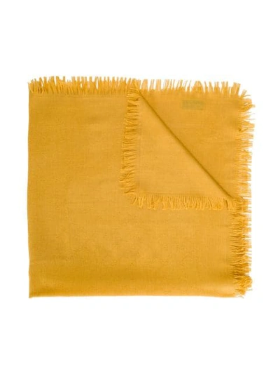 Shop Gucci Fringed Scarf In Yellow