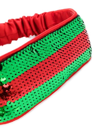 Shop Gucci Stirnband Mit Pailletten In Red
