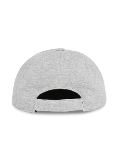 Shop Burberry Embroidered Logo Baseball Cap In Grey