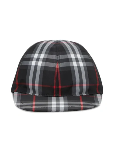 Shop Burberry Check Print Baseball Cap In Black