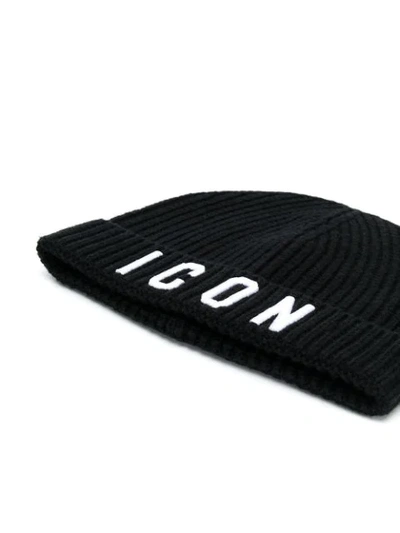 Dsquared2 Icon Knitted Beanie In Black