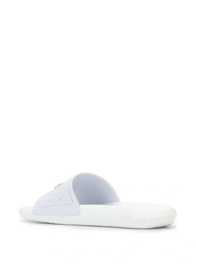 Shop Lacoste Logo Slides In White