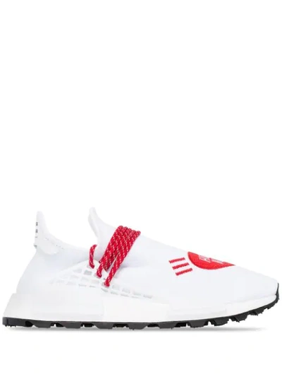 Shop Adidas Originals By Pharrell Williams Human Made Lace-up Sneakers In White