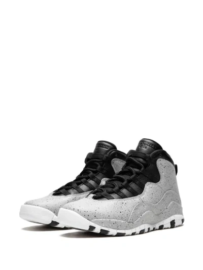 Shop Jordan Teen Air  10 Retro Sneakers In Grey ,black