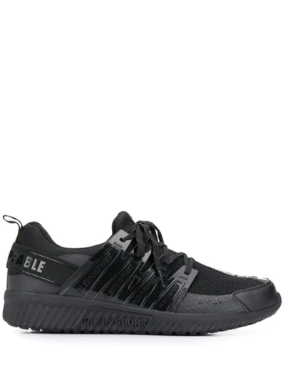 Shop Plein Sport Slip-on-sneakers Mit Logo In 02 Black