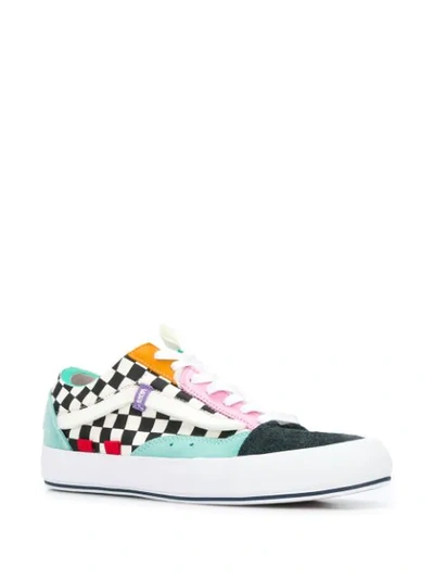Vans Color Block And Check Print Ua Old Skool Cap Lx Sneakers In Black