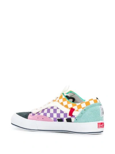 Vans Color Block And Check Print Ua Old Skool Cap Lx Sneakers In White