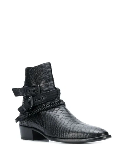 CROC-EFFECT ANKLE BOOTS