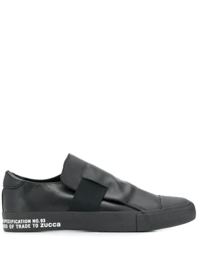 Shop Zucca Logo Slip-on Sneakers In Black