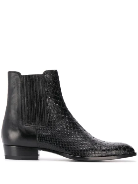saint laurent snakeskin boots