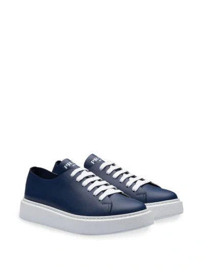 Shop Prada Platform Low-top Sneakers In Blue