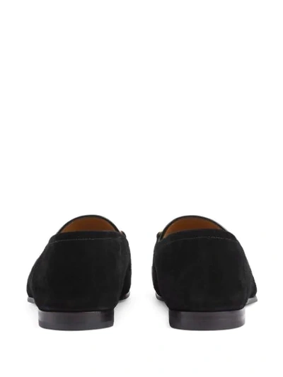 Shop Gucci Web Detail Horsebit Loafers In Black