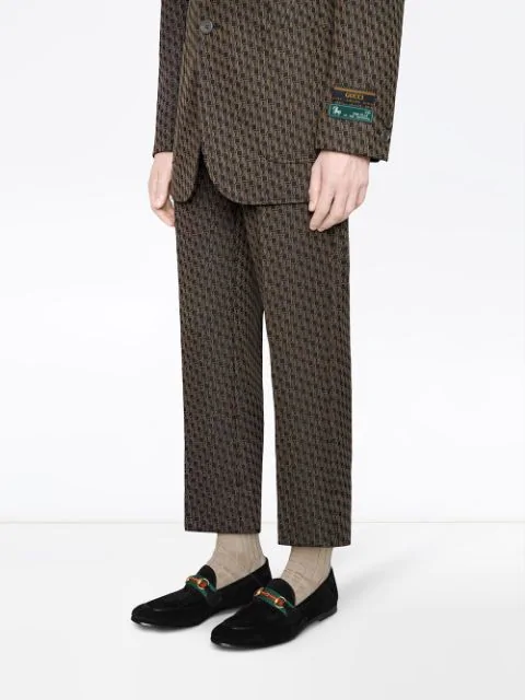 gucci black suede horsebit loafers