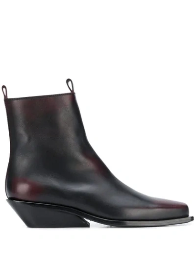 Shop Ann Demeulemeester Square Toe Chelsea Boots In Brown