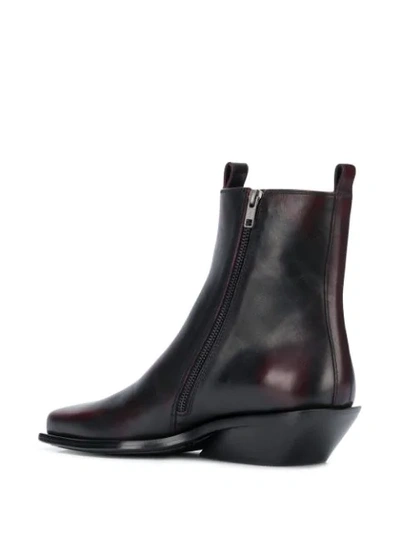 Shop Ann Demeulemeester Square Toe Chelsea Boots In Brown