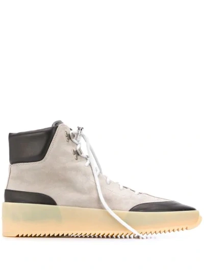 Shop Fear Of God Panelled Hi-top Sneakers In Grey