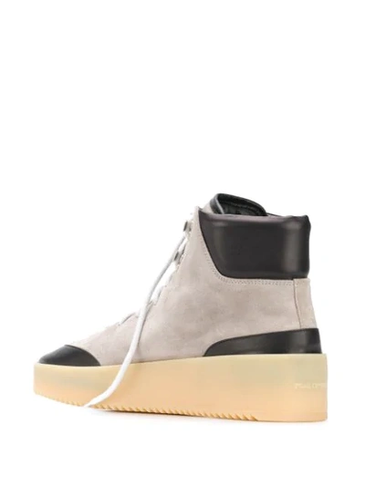 Shop Fear Of God Panelled Hi-top Sneakers In Grey