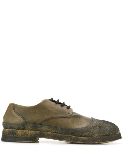 Shop Rocco P Distressed Lace-up Shoes In Green