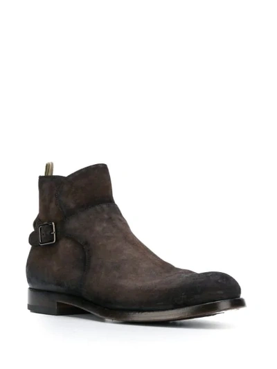 Shop Officine Creative Side Buckle Boots In Brown